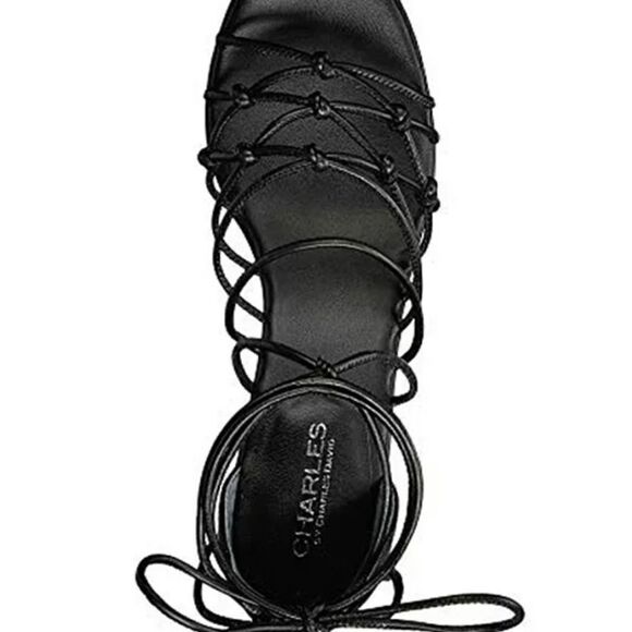 Charles David Black Tie Up Wedge Sandal - Picture 5 of 5